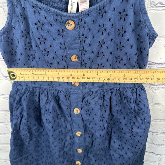 Japna Kids Navy Blue Eyelet Dress - Size 8 - - Picture 8 of 11